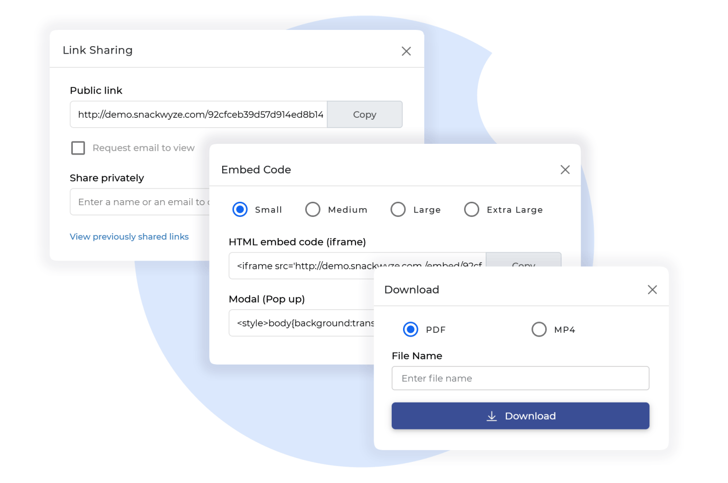 Share, publish, embed or download freely